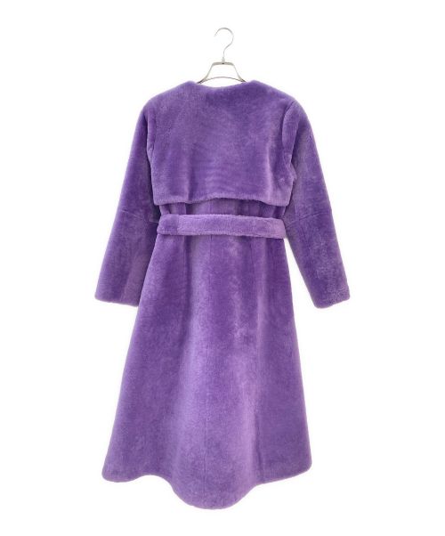 MYLAN（マイラン）MYLAN (マイラン) ムートン ベルテッドコート パープル サイズ:FREEの古着・服飾アイテム