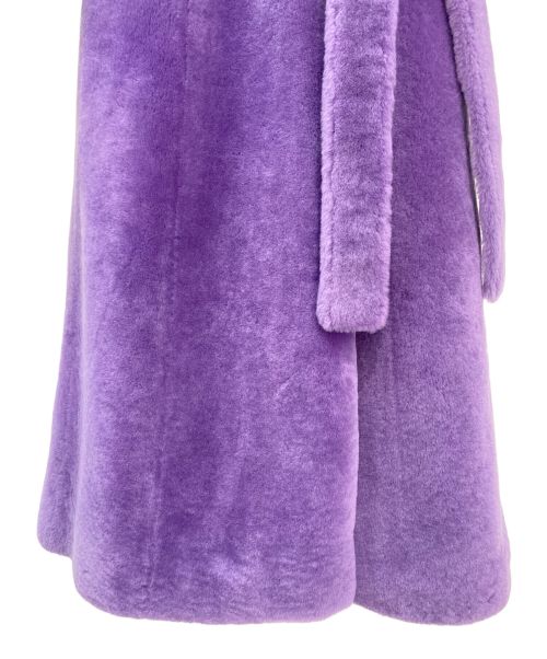 MYLAN（マイラン）MYLAN (マイラン) ムートン ベルテッドコート パープル サイズ:FREEの古着・服飾アイテム