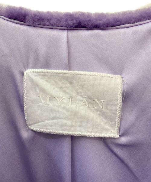 MYLAN（マイラン）MYLAN (マイラン) ムートン ベルテッドコート パープル サイズ:FREEの古着・服飾アイテム