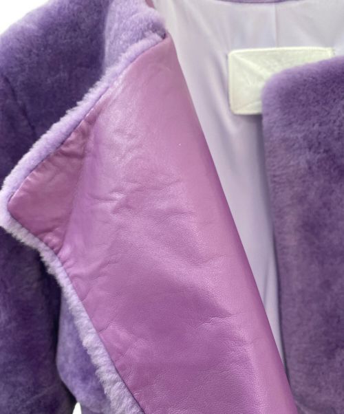 MYLAN（マイラン）MYLAN (マイラン) ムートン ベルテッドコート パープル サイズ:FREEの古着・服飾アイテム
