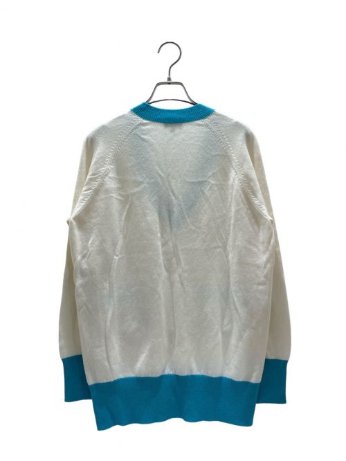 CHANEL（シャネル）CHANEL (シャネル) ロゴVネックニット ホワイト×ブルー サイズ:34の古着・服飾アイテム