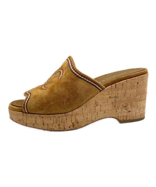 CHANEL（シャネル）CHANEL (シャネル) cork sole sandal ブラウン サイズ:37の古着・服飾アイテム