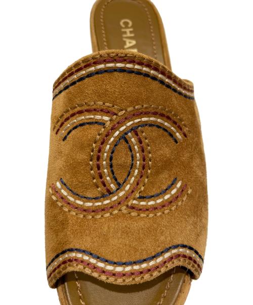 CHANEL（シャネル）CHANEL (シャネル) cork sole sandal ブラウン サイズ:37の古着・服飾アイテム