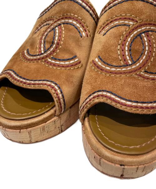 CHANEL（シャネル）CHANEL (シャネル) cork sole sandal ブラウン サイズ:37の古着・服飾アイテム