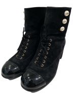 CHANELシャネル）の古着「lace-up boots」｜ブラック