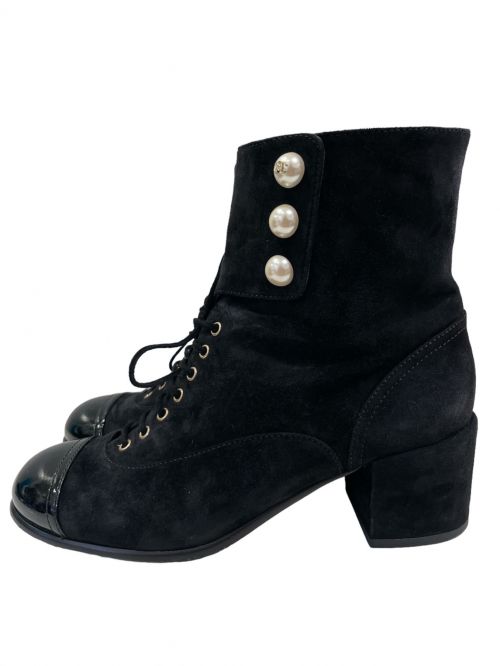 CHANEL（シャネル）CHANEL (シャネル) lace-up boots ブラック サイズ:37の古着・服飾アイテム