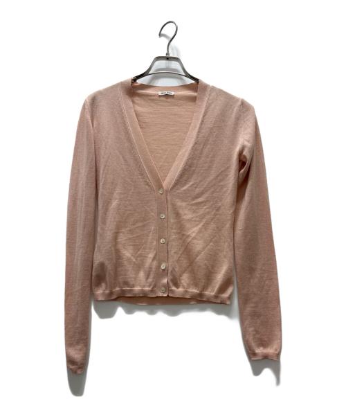 MIU MIU（ミュウミュウ）MIU MIU (ミュウミュウ) Vネックカーディガン ベージュ サイズ:40の古着・服飾アイテム