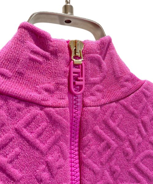 FENDI（フェンディ）FENDI (フェンディ) SKIMS ロゴ総柄モックネックワンピース パープル サイズ:40の古着・服飾アイテム