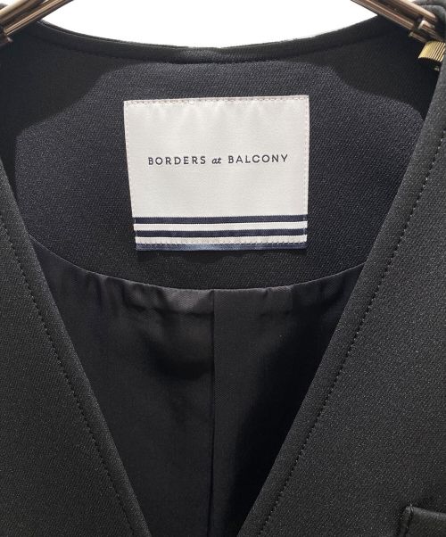 BORDERS at BALCONY（ボーダーズアットバルコニー）BORDERS at BALCONY (ボーダーズアットバルコニー) 袖フリルダブルジャケット ブラック サイズ:38の古着・服飾アイテム