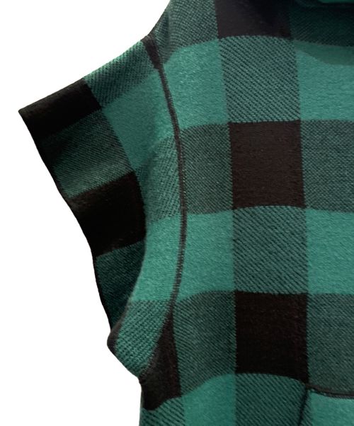 Christian Dior（クリスチャン ディオール）Christian Dior (クリスチャン ディオール) カシミヤ混 半袖ニット パーカー ブラック×グリーン サイズ:36の古着・服飾アイテム