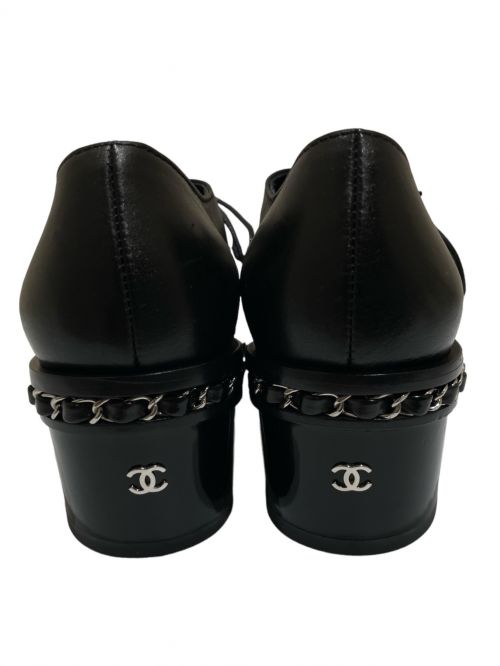 CHANEL（シャネル）CHANEL (シャネル) チェーンオックスフォードシューズ ブラック サイズ:37の古着・服飾アイテム