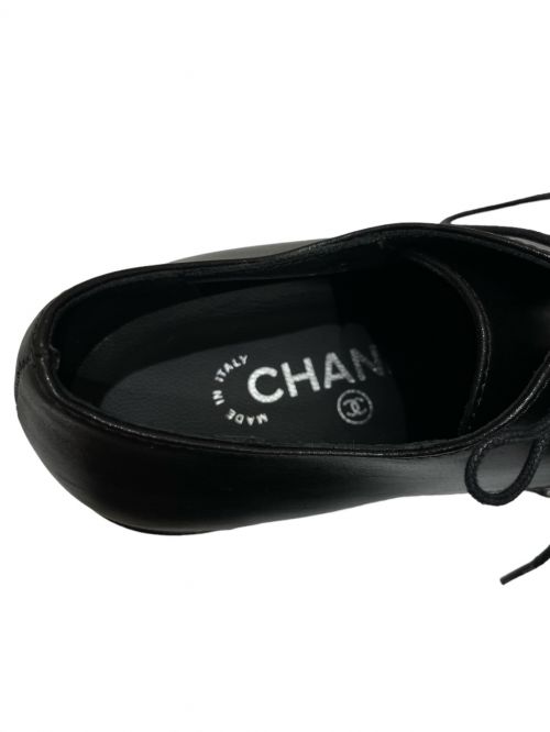 CHANEL（シャネル）CHANEL (シャネル) チェーンオックスフォードシューズ ブラック サイズ:37の古着・服飾アイテム