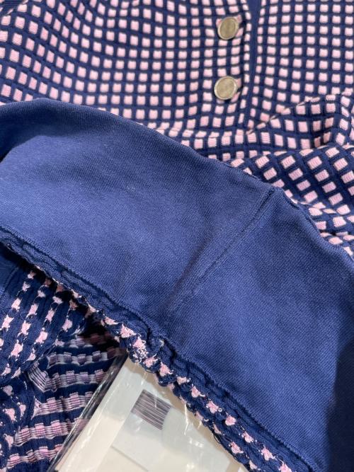 CHANEL（シャネル）CHANEL (シャネル) short-sleeved knit ブルー×ピンク サイズ:36の古着・服飾アイテム