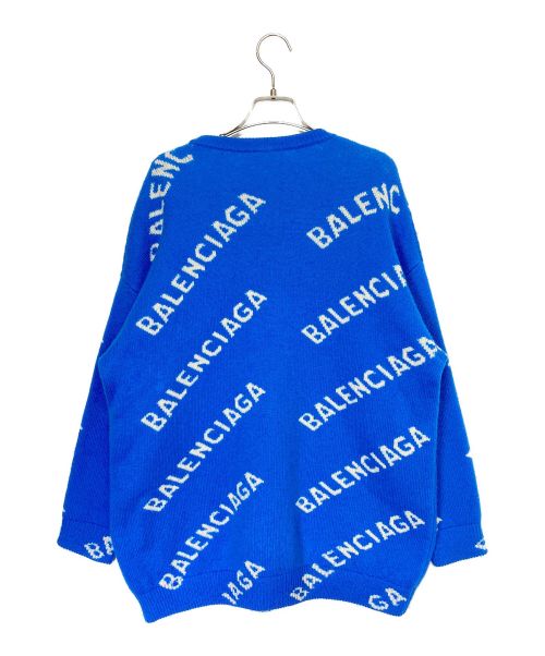 BALENCIAGA（バレンシアガ）BALENCIAGA (バレンシアガ) Allover Logo Crewneck ブルー サイズ:XSの古着・服飾アイテム