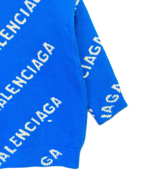 BALENCIAGA（バレンシアガ）BALENCIAGA (バレンシアガ) Allover Logo Crewneck ブルー サイズ:XSの古着・服飾アイテム