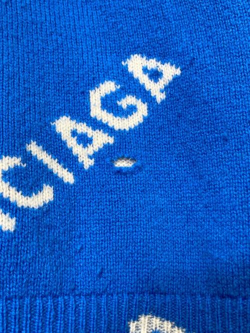 BALENCIAGA（バレンシアガ）BALENCIAGA (バレンシアガ) Allover Logo Crewneck ブルー サイズ:XSの古着・服飾アイテム