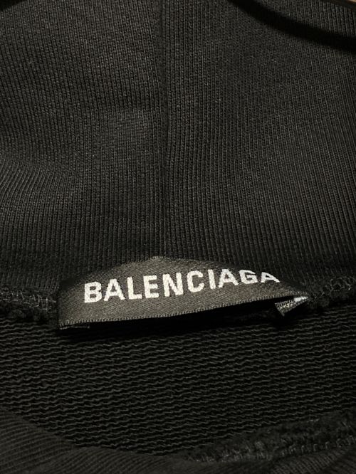 BALENCIAGA（バレンシアガ）BALENCIAGA (バレンシアガ) バックロゴプリントパーカー ブラック サイズ:Lの古着・服飾アイテム