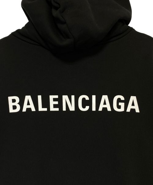 BALENCIAGA（バレンシアガ）BALENCIAGA (バレンシアガ) バックロゴプリントパーカー ブラック サイズ:Lの古着・服飾アイテム