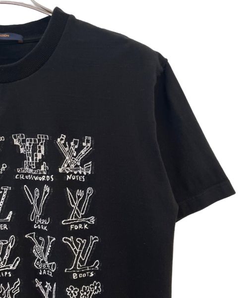LOUIS VUITTON（ルイ ヴィトン）LOUIS VUITTON (ルイ ヴィトン) カートゥーンLVロゴTシャツ ブラック サイズ:Ｌの古着・服飾アイテム