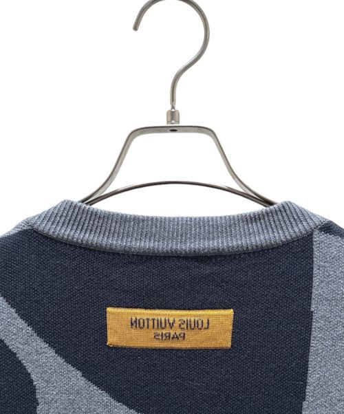 LOUIS VUITTON（ルイ ヴィトン）LOUIS VUITTON (ルイ ヴィトン) モノグラムフラワークルーネック セーター  グレー×ブラック サイズ:XLの古着・服飾アイテム