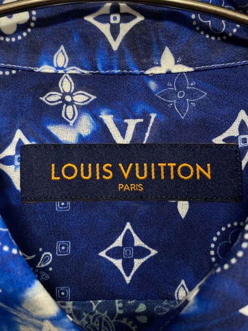 LOUIS VUITTON（ルイ ヴィトン）LOUIS VUITTON (ルイ ヴィトン) モノグラムバンダナシャツ ブルー サイズ:Sの古着・服飾アイテム