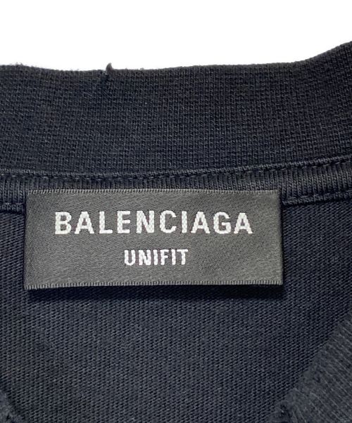 BALENCIAGA（バレンシアガ）BALENCIAGA (バレンシアガ) ロゴクラッシュ加工ロングスリーブTシャツ ブラック サイズ:Lの古着・服飾アイテム