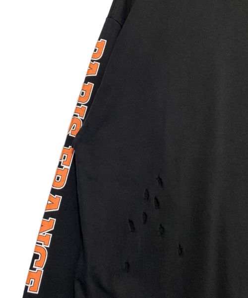 BALENCIAGA（バレンシアガ）BALENCIAGA (バレンシアガ) ロゴクラッシュ加工ロングスリーブTシャツ ブラック サイズ:Lの古着・服飾アイテム