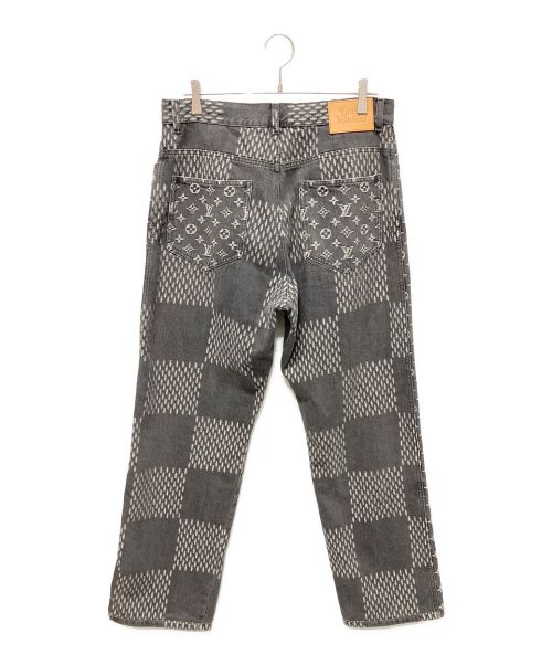 LOUIS VUITTON（ルイ ヴィトン）LOUIS VUITTON (ルイ ヴィトン) NIGO (二ゴー) ジャイアントダミエウェーブデニムパンツ グレー サイズ:78.5（W31）の古着・服飾アイテム