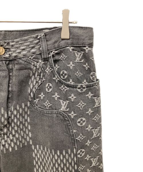 LOUIS VUITTON（ルイ ヴィトン）LOUIS VUITTON (ルイ ヴィトン) NIGO (二ゴー) ジャイアントダミエウェーブデニムパンツ グレー サイズ:78.5（W31）の古着・服飾アイテム