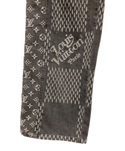 LOUIS VUITTON（ルイ ヴィトン）LOUIS VUITTON (ルイ ヴィトン) NIGO (二ゴー) ジャイアントダミエウェーブデニムパンツ グレー サイズ:78.5（W31）の古着・服飾アイテム