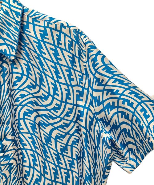 FENDI（フェンディ）FENDI (フェンディ) FFヴァーティゴ ズッキーノ半袖シャツ ブルー サイズ:40の古着・服飾アイテム