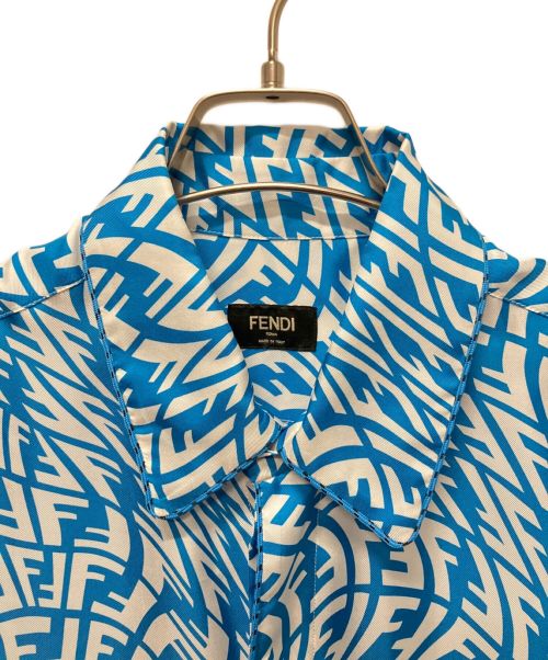 FENDI（フェンディ）FENDI (フェンディ) FFヴァーティゴ ズッキーノ半袖シャツ ブルー サイズ:40の古着・服飾アイテム
