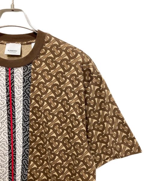 BURBERRY（バーバリー）BURBERRY (バーバリー) ENGLAND Monogram Stripe Print TEE ブラウン サイズ:XSの古着・服飾アイテム