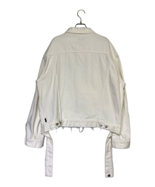 BALENCIAGA（バレンシアガ）BALENCIAGA (バレンシアガ) カットウエストバンドデニムジャケット ホワイト サイズ:36の古着・服飾アイテム