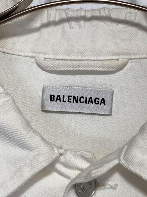 BALENCIAGA（バレンシアガ）BALENCIAGA (バレンシアガ) カットウエストバンドデニムジャケット ホワイト サイズ:36の古着・服飾アイテム