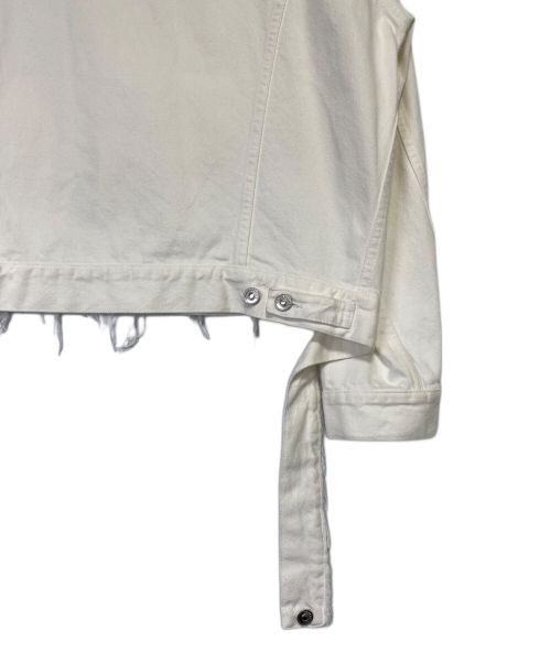 BALENCIAGA（バレンシアガ）BALENCIAGA (バレンシアガ) カットウエストバンドデニムジャケット ホワイト サイズ:36の古着・服飾アイテム