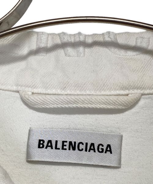 BALENCIAGA（バレンシアガ）BALENCIAGA (バレンシアガ) カットウエストバンドデニムジャケット ホワイト サイズ:36の古着・服飾アイテム