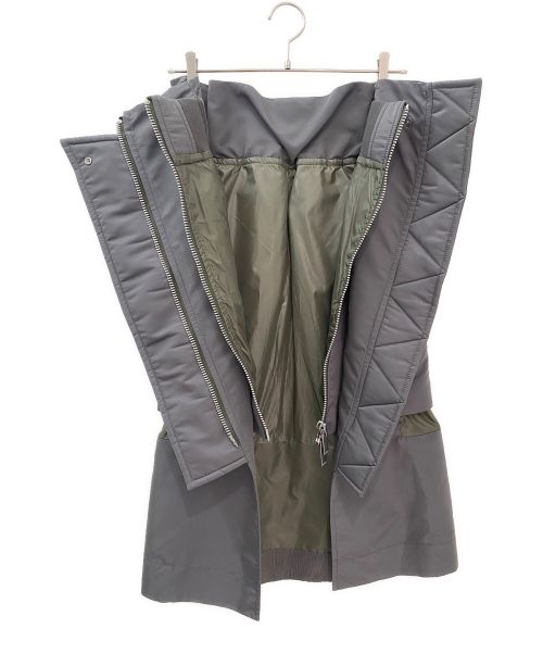 sacai（サカイ）sacai (サカイ) ナイロンツイルミックススカート グレー サイズ:０の古着・服飾アイテム