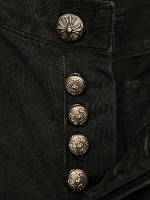 CHROME HEARTS（クロムハーツ）CHROME HEARTS (クロムハーツ) 5ポケットパンツ ブラック サイズ:83.5cm(W33)の古着・服飾アイテム