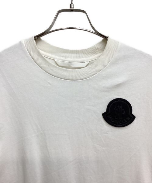 MONCLER（モンクレール）MONCLER (モンクレール) Big Logo Cut And Sew（ビッグロゴカットソー） ホワイト サイズ:Mの古着・服飾アイテム