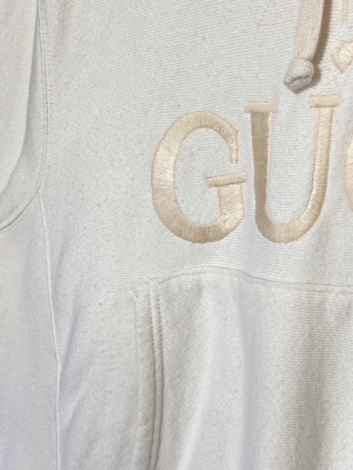 GUCCI（グッチ）GUCCI (グッチ) テニス刺繍パーカー ベージュ サイズ:Sの古着・服飾アイテム
