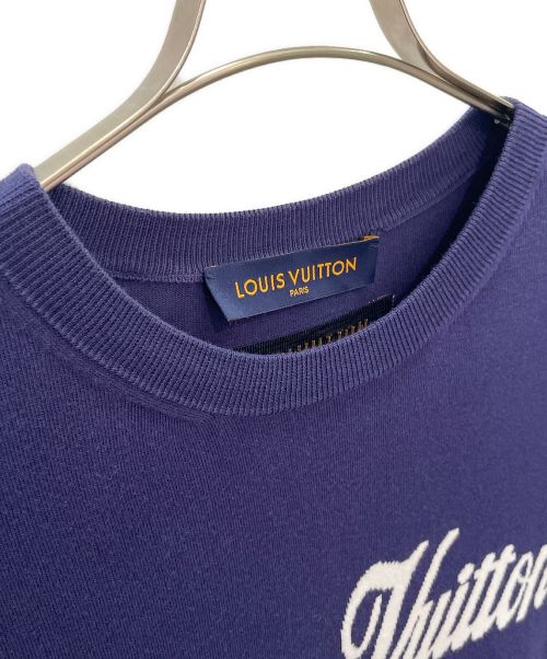 LOUIS VUITTON（ルイ ヴィトン）LOUIS VUITTON (ルイ ヴィトン) グラフィックロゴ ニットTシャツ ネイビー サイズ:XSの古着・服飾アイテム