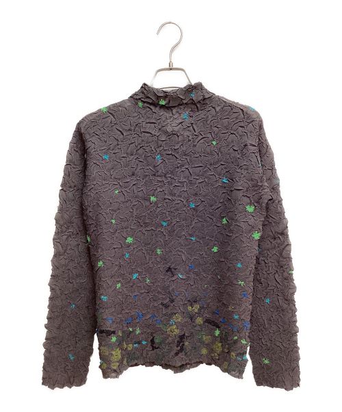 ISSEY MIYAKE（イッセイミヤケ）ISSEY MIYAKE (イッセイミヤケ) 総柄シワプリーツシャツ ブラウン サイズ:2の古着・服飾アイテム