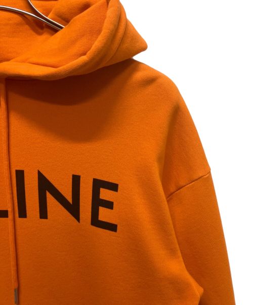 CELINE（セリーヌ）CELINE (セリーヌ) クラシックロゴルーズスウェットパーカー オレンジ サイズ:Sの古着・服飾アイテム