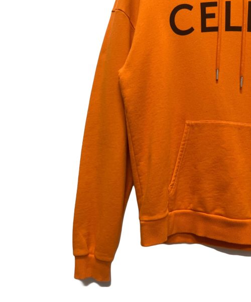 CELINE（セリーヌ）CELINE (セリーヌ) クラシックロゴルーズスウェットパーカー オレンジ サイズ:Sの古着・服飾アイテム