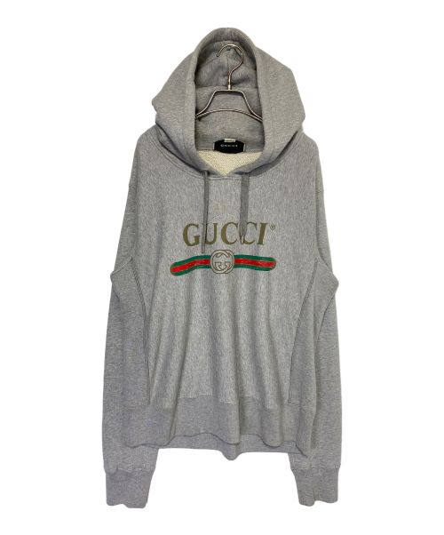GUCCI（グッチ）GUCCI (グッチ) ヴィンテージロゴパーカー グレー サイズ:Mの古着・服飾アイテム