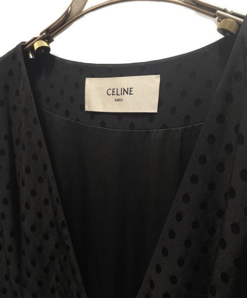CELINE（セリーヌ）CELINE (セリーヌ) ドットワンピース ブラック サイズ:38の古着・服飾アイテム