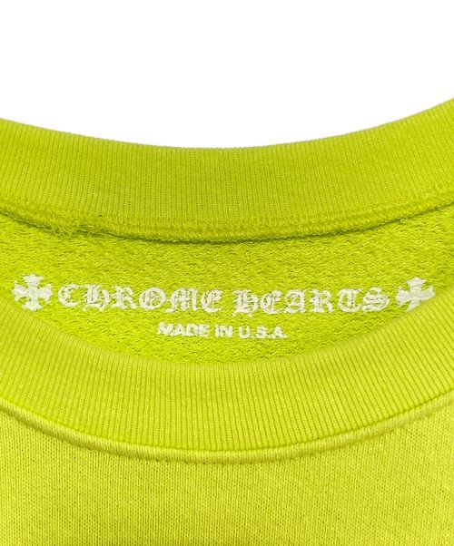 CHROME HEARTS（クロムハーツ）CHROME HEARTS (クロムハーツ) MATTY BOY (マティ― ボーイ) クルーネックスウェット ライムイエロー サイズ:XLの古着・服飾アイテム