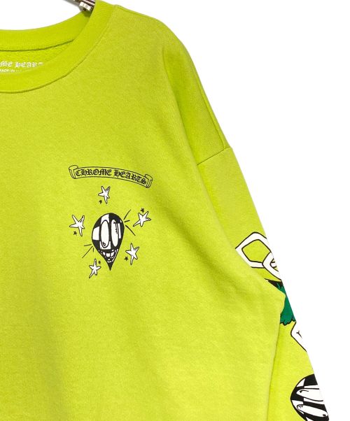 CHROME HEARTS（クロムハーツ）CHROME HEARTS (クロムハーツ) MATTY BOY (マティ― ボーイ) クルーネックスウェット ライムイエロー サイズ:XLの古着・服飾アイテム