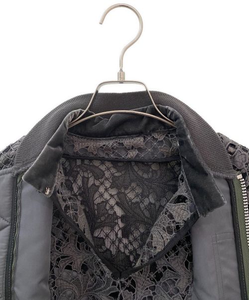sacai（サカイ）sacai (サカイ) MA-1ドッキングレースワンピース グレー サイズ:1の古着・服飾アイテム